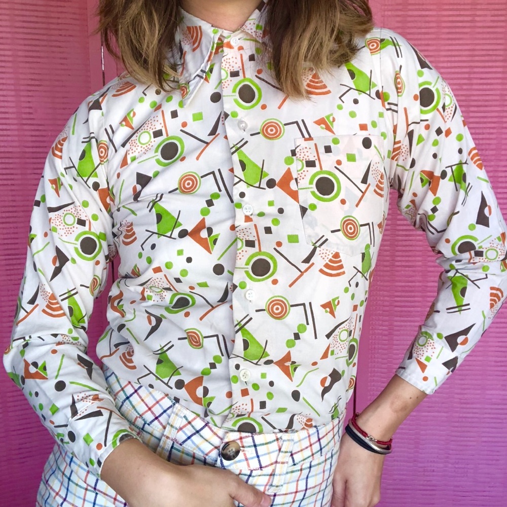 60s MIDCENTURY MODERN BUTTON UP SHIRT